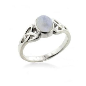 Nhẫn bạc đính đá Moonstone Gem